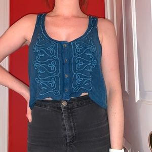 Dark Blue Crop Top